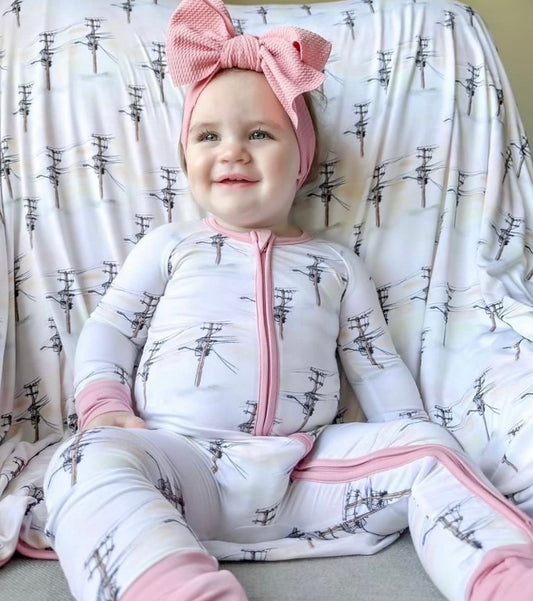 Pink Powerline Rompers